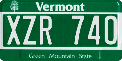 VT license plate XZR740