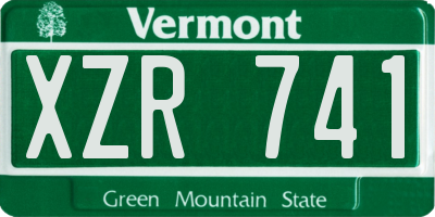 VT license plate XZR741
