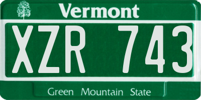 VT license plate XZR743