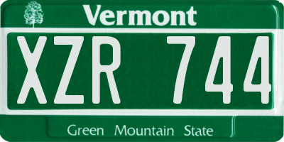 VT license plate XZR744