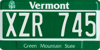 VT license plate XZR745