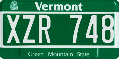 VT license plate XZR748