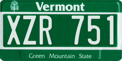 VT license plate XZR751