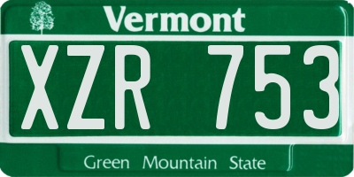 VT license plate XZR753