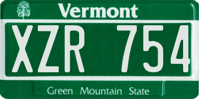 VT license plate XZR754