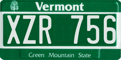 VT license plate XZR756