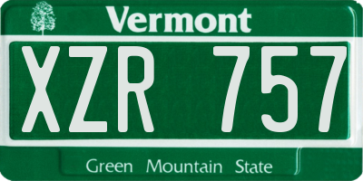 VT license plate XZR757