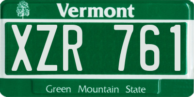 VT license plate XZR761