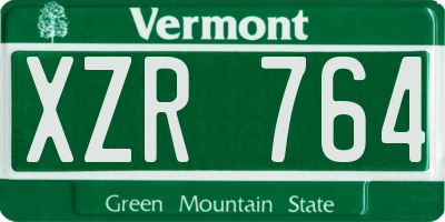 VT license plate XZR764