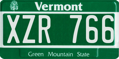 VT license plate XZR766