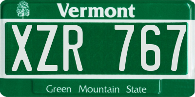 VT license plate XZR767