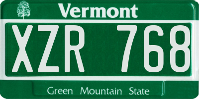 VT license plate XZR768
