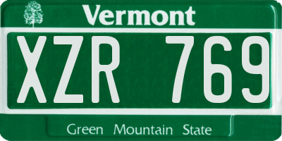 VT license plate XZR769