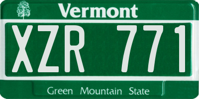 VT license plate XZR771