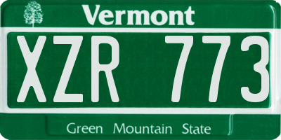 VT license plate XZR773