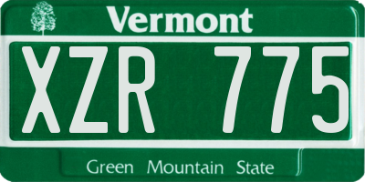 VT license plate XZR775