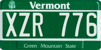 VT license plate XZR776