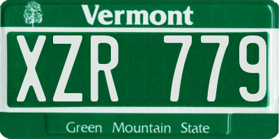 VT license plate XZR779