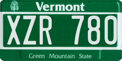 VT license plate XZR780