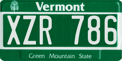 VT license plate XZR786
