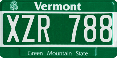 VT license plate XZR788