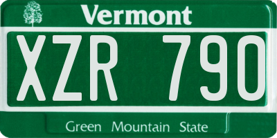 VT license plate XZR790