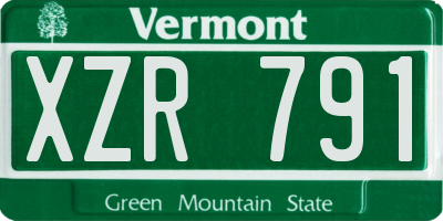 VT license plate XZR791