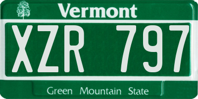 VT license plate XZR797