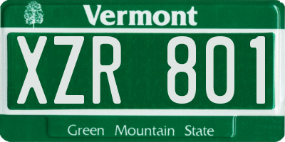 VT license plate XZR801