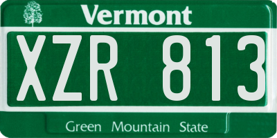 VT license plate XZR813