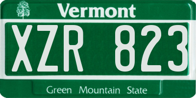 VT license plate XZR823