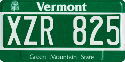 VT license plate XZR825