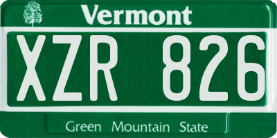 VT license plate XZR826