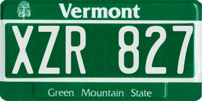 VT license plate XZR827