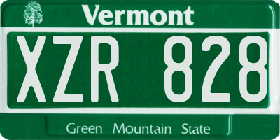 VT license plate XZR828