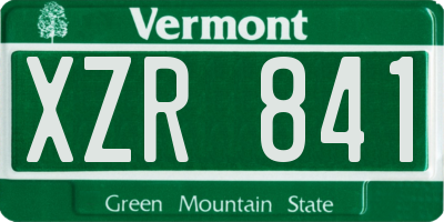 VT license plate XZR841
