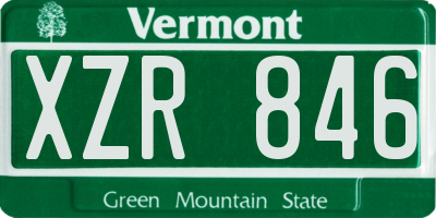 VT license plate XZR846