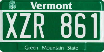 VT license plate XZR861