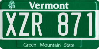 VT license plate XZR871