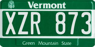 VT license plate XZR873