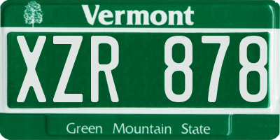 VT license plate XZR878