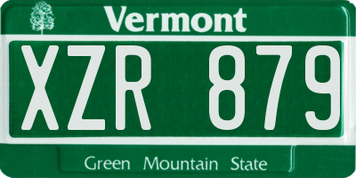 VT license plate XZR879