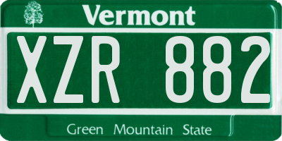 VT license plate XZR882