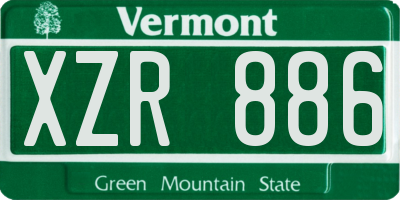 VT license plate XZR886