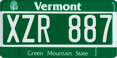 VT license plate XZR887