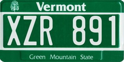 VT license plate XZR891
