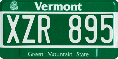 VT license plate XZR895