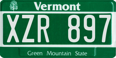 VT license plate XZR897