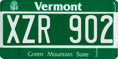 VT license plate XZR902