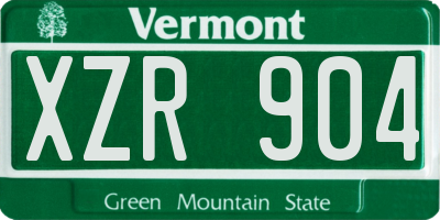 VT license plate XZR904